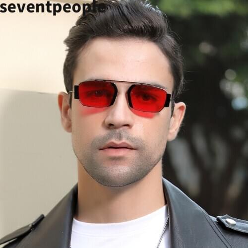 Steampunk Retro Rectangle Sunglasses Men Metal Small Frame Vintage Sun Glasses Women For Fashion 2020 Luxury Brand Eyeglasses