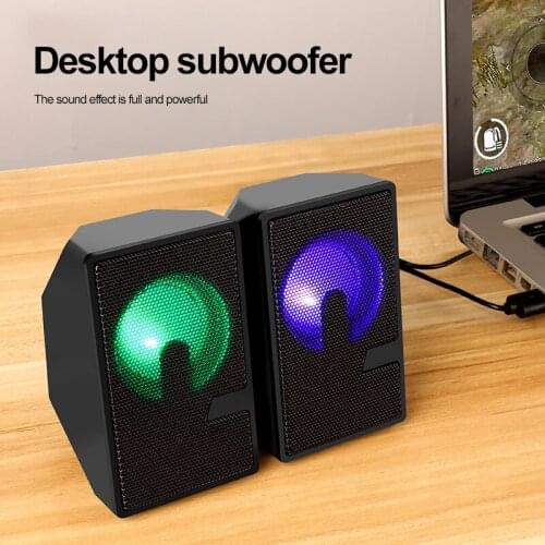 D7 3.5mm Stereo Surround Music Speakers For Computer PC home Notebook TV Loudspeakers with Subwoofer USB Wired SoundBar