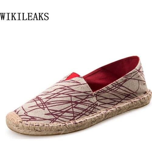 Canvas Shoes Men Loafers Men Non-leather Casual Shoes Fisherman Espadrilles Men Luxury Designer Shoes Zapatos De Mujer Zapatos