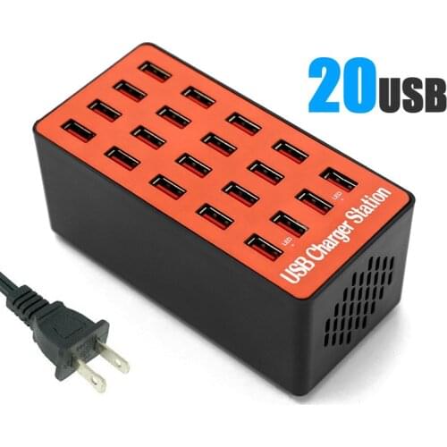 USB Smart Charger USB Output 5V High Power Fast Charging Station 20 Ports USB Hub Universal For Tablet Laptop Smartphone Camera