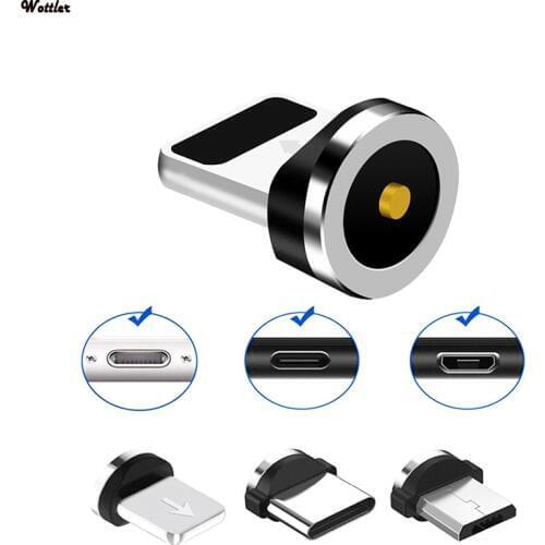 Universal Round Magnetic Cable plug 8Pin Type C Micro USB C Plug Fast Charging Phone Magnet Charger Plug For iPhone Magnet Plug