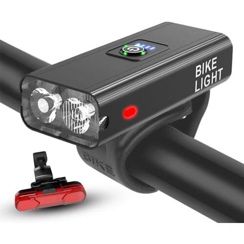 USB Rechargeable LED Bike Light Bicycle Headlight Flashlight 2400mAh Aluminum MTB Road Bicycle Front Lamp Light Bike Accessories