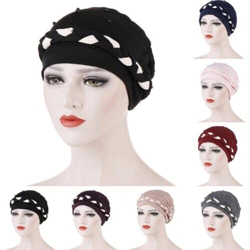 2020 Women Cotton Print Muslim Turban Scarf Islamic Inner Hijab Caps Arab Wrap Head Scarves Femme Musulman Turbante Mujer