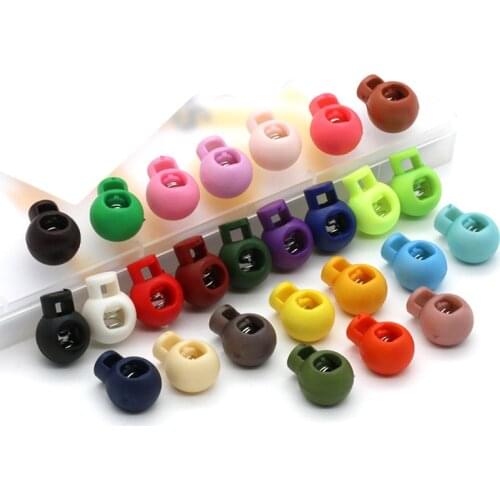 10pcs Colorful Plastic Ball Round Cord Lock Spring Stop Toggle Stopper Clip For Sportswear Shoes Rope DIY Cord Lanyard Parts