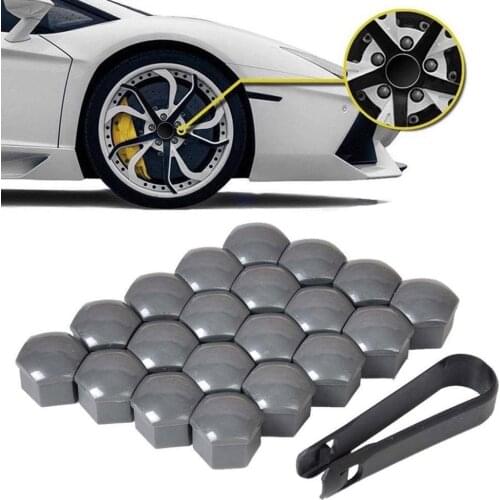 20PCS17mm car tire screw cap, universal wheel hub dustproof decorative plastic shell, nut protective cover, free removal tool