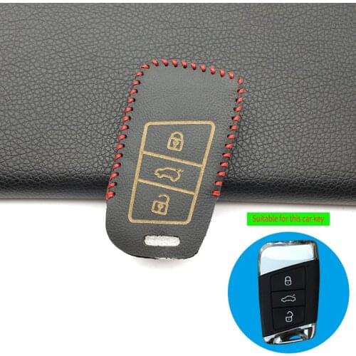 2019 Popular Leather Key Fob Case Holder for Volkswagen Skoda Superb Magotan Passat B8 A7 Golf Smart Remote Protector Skin Cover