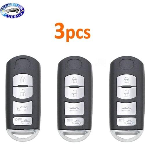 3 PCS/LOT, New 4 Buttons Remote Key Case Replacement Shell Fob For Mazda M3 5 6 CX-7 CX-9