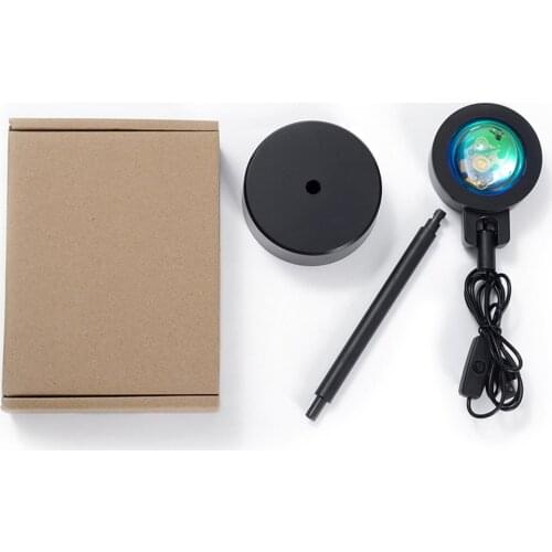 4-in-1 Sunset Lamp Projector Sunset Light Rainbow Lights USB Sun Never Sets Projection Visual Lights High Quality Hot Sale