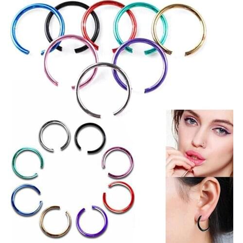 40PCS/Set Fake Septum Medical Titanium Nose Ring Silver Gold Body Clip Hoop For Women Septum Piercing Clip Jewelry Gift