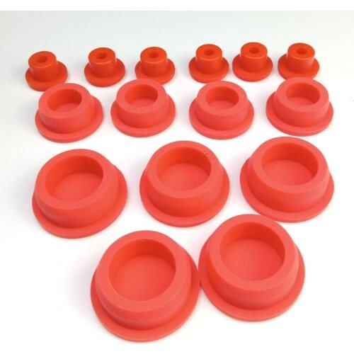 5PCS Red Silicone Rubber Hose Blanking End Cap Inserts Sealing Plug Bung Hole Stopper