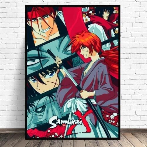 Samurai X kenshin Anime Anime Art Print Modern Poster Wall Pictures Living Room Decor