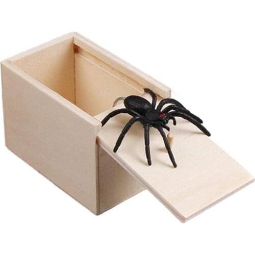 Spider Wooden Box Trickery Wooden Toys Wooden Prank Spider Panic Box Funny Interesting Surprise Toys