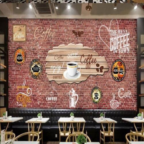 Dropship Colomac 3D Photo Wallpaper Europe The United States Coffee Wall Painting Brick Wallpaper Foto Mural Carta Da Parati 3d
