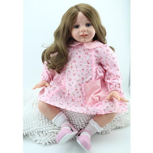 60cm Handmade Silicone Reborn Princess Doll Gorls Toy 24inch Lifelike Soft Silicone Reborn Baby Dolls Toddler Fridolin For Girls