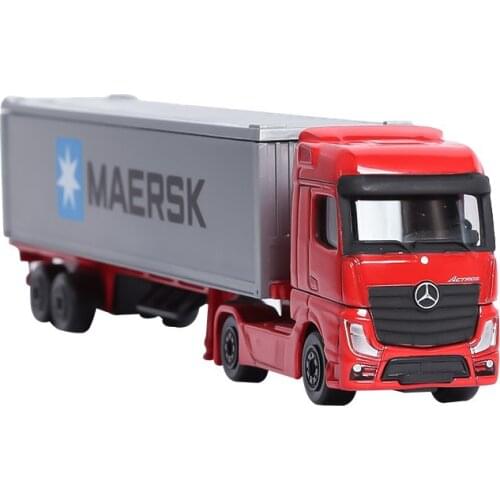 1/64 Majorette Car Alloy Car Model Simulation Benz Actros Box Transport Truck Toy