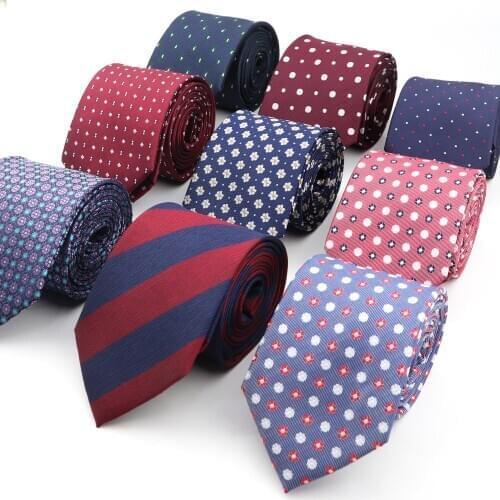 8cm Silk Casual Ties For Men Classic Polyester Woven Party Jacquard Slim Neckties