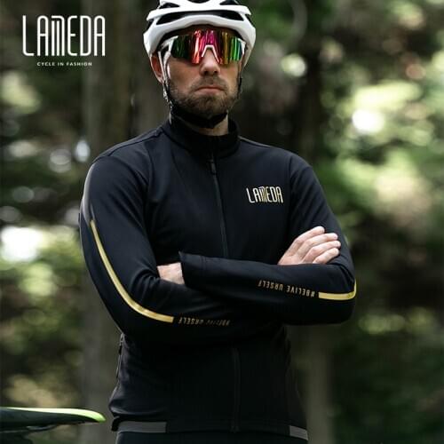 Lambda autumn and winter windproof cycling jacket mens warm long-sleeved mountain road bike clothes cycling jersey coats