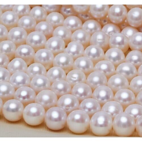 Freshwater Pearl Necklaces Round Shape with Size 8-9mm for Jewelry DIY Loose Pearl Strands Necklace