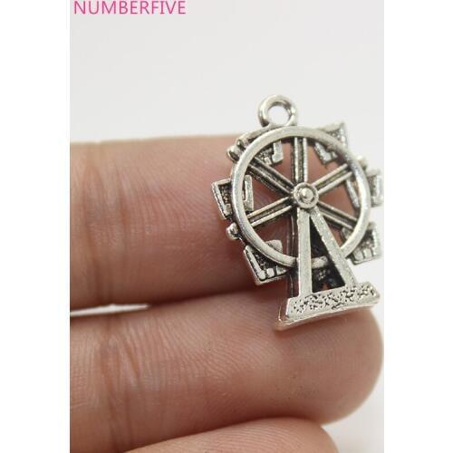 20pcs-- Ferris Wheel charms, 22x17mm antique silver tone Ferris Wheel charms pendant finish for jewelry making