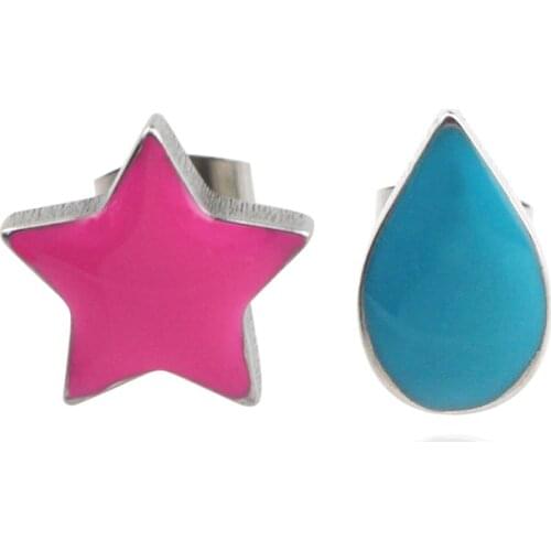 Anime HUNTER x HUNTER Hisoka Cosplay Earrings Stars Teardrop Earring Stud for Women Men Ear clip stainless steel Accessories