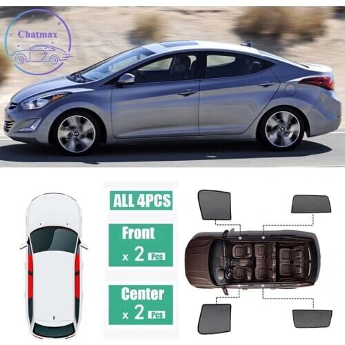For Hyundai Elantra 2012-2016 Window Sunshade UV Protection Ray Blocking Mesh Visor Laser Black Net Yarn