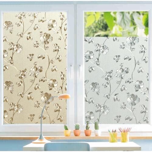 Bedroom Bathroom PVC Window Privacy Films No-Glue 3D Static Flower Decoration Window Glass Sticker