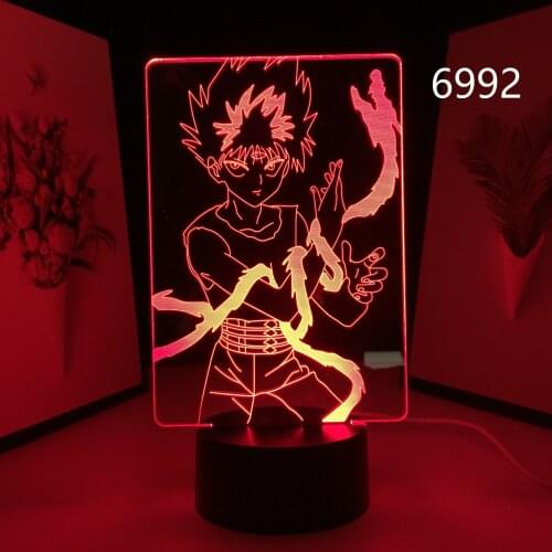 3D LED Light Anime Yu Yu Hakusho Hiei Nightlight for Birthday Gift Bedroom Decor Nightlight Manga Room LED Table Lamp