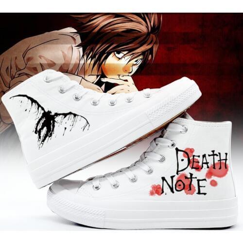 Unisex Anime Death Note Yagami Light L MisaMisa Casual Flat Canvas Shoes Preppy Student plimsolls duck shoes Sneakers