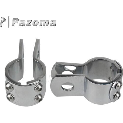 Universal Chrome Supermoto 1 1/8" Footpegs Mount Crash Bar Clamps Motorcycle 1 1/4" Engine Guard Clamps 1 1/2"
