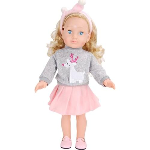 18 Inch Fashion Doll Clothes Suit 43cm Reborn Dolls Skirt 2021 New American Girl Dolls Accessories Fashion Reborn Baby Girl Gift