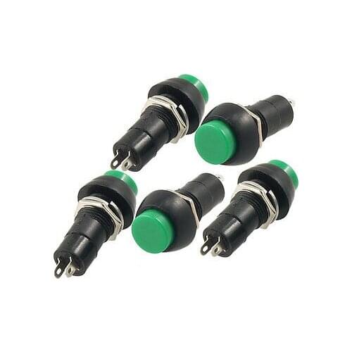 Green Momentary Round Push Button Switch NO SPST AC 250V/3A