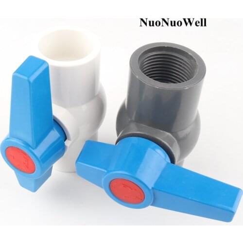 1pc 25mm PVC Ball Valve 3/4" Thread PVC Pipe Water Valve Garden Irrigation Water Pipe Connector Aquarium Tank Valves Blue Handle