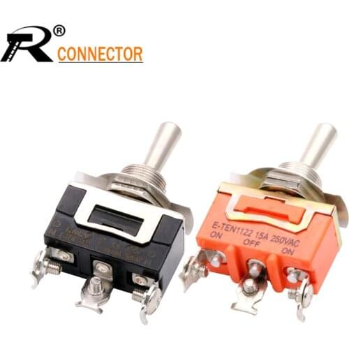 1PC Toggle Switch E-TEN Series Precision Silver Contact Orange and Black15A 250V AC 2/3/4/6 Pin ON-ON ON-OFF ON-OFF-ON