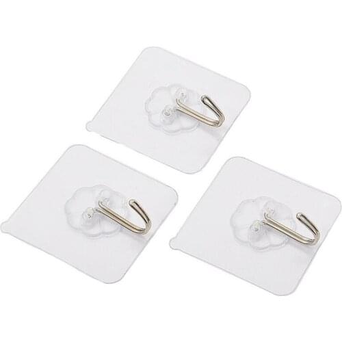 10 Pcs Hooks Transparent Strong Self Adhesive Door Wall Hangers Hooks Suction Heavy Load Rack Cup Sucker for Kitchen Bathroom