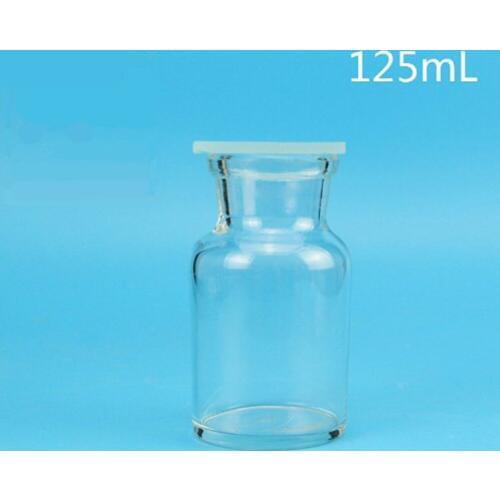 125mL Gas Collecting Bottle Transparent Clear Glass with Ground - In Glass Sheet Collector Laboratory Chemistry Equipment