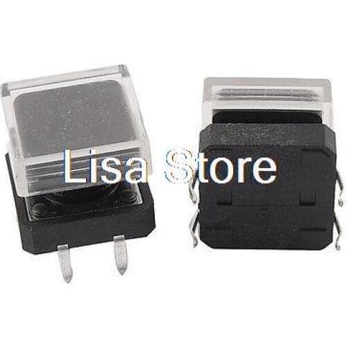 12x12x13mm PCB Momentary Tactile Push Button Switch Non Lock w Square Cap