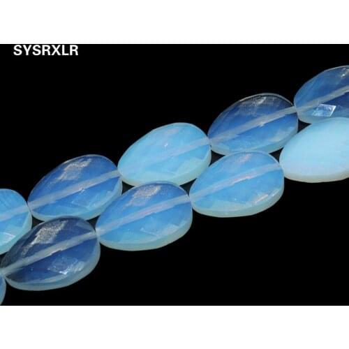 13 * 18mm Natural Faceted White Opal Stone Beads Water Drop Beads For Jewelry Making DIY Necklace Bracelet Accessories