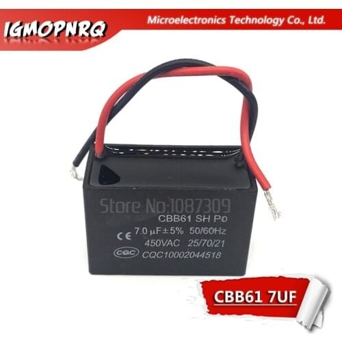 2pcs CBB61 7uf starting capacitance AC Fan Capacitor igmopnrq 450V CBB Motor Run Capacitor