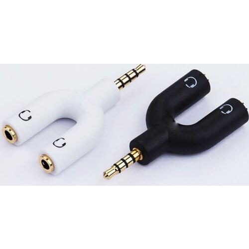 20pcs 3.5mm Jack Headset Cable Adapter Headphone Splitter 1 Is Divided Into Two Couples Share Double Two Connector Audio Adapter