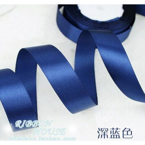 25 yards/roll) 1"(25mm) Navy Blue single face satin ribbon webbing decoration gift Christmas Party DIY ribbons multi colors