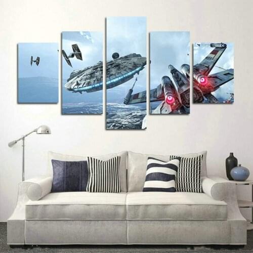 No Framed Canvas 5 Pieces Sea Wars Spaceship Movie Wall Art Posters Pictures Paintings Home Decor for Living Room Decoration