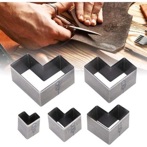 5Pcs Heart Leather Hole Hollow Punch Cutter Tool Leather Craft Set DIY for Handmade Leathercraft Jewelry Making