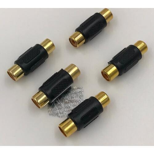 5Pcs Gold Plated RCA Adapter Female to Female Audio Connector High Quality Coupler Joiner Barrel Adapter For Audio or Video