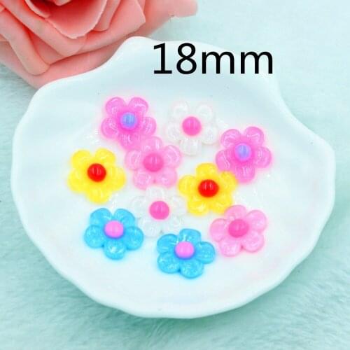 50pcs/lot flat back resin flower mix colors DIY resin cabochons accessories