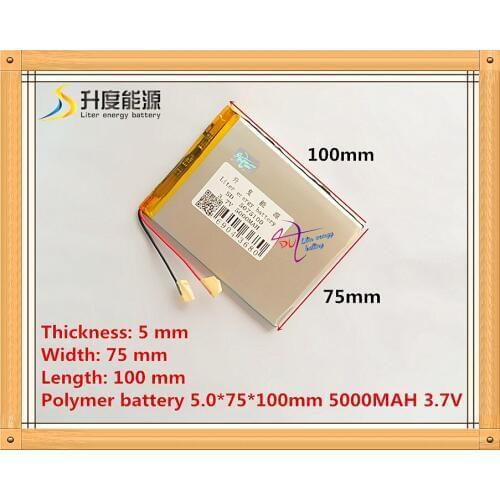 5075100 5000MAH 3.7V The tablet battery Cool than 's U9GT U9GT -s U9GTS U9GT4 P76E VI30W V8HD patriot N700 battery