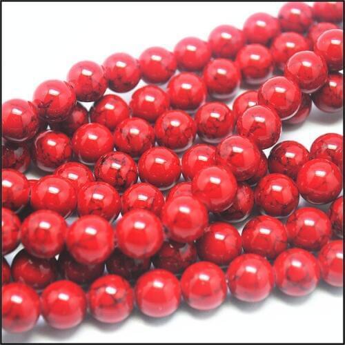 Wholesale red stone charmings jewelry components or fitings round ball size 4mm 6mm 8mm 10mm 12mm