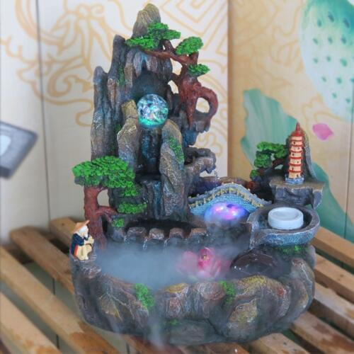 Bonsai rockery water fountain humidifier living room feng shui ornaments Lucky Crafts Home Decorations ornaments round