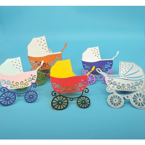 Baby stroller with lace, baby stroller metal cutting die, scrapbook, paper gift card, DIY decorative molding template