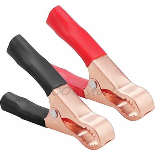 50A Length 80mm Insulated Crocodile clip Plastic Handle Cable Lead Test Charging Clamp Metal Crocodile Clamp The power plug