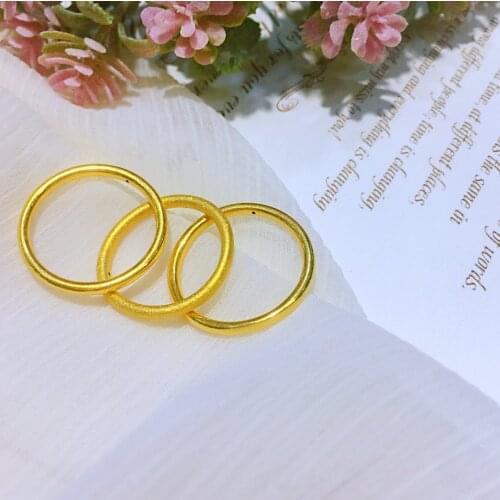 HX 24K Pure Gold Ring Real AU 999 Solid Gold Rings Elegant Shiny Heart Beautiful Upscale Trendy Jewelry Hot Sell New 2020